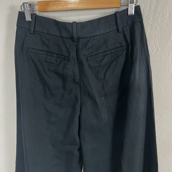Madewell Slouchy‎ Straight Pants in Drapey Twill Black Trousers NS451 Size 0 P - Picture 6 of 13